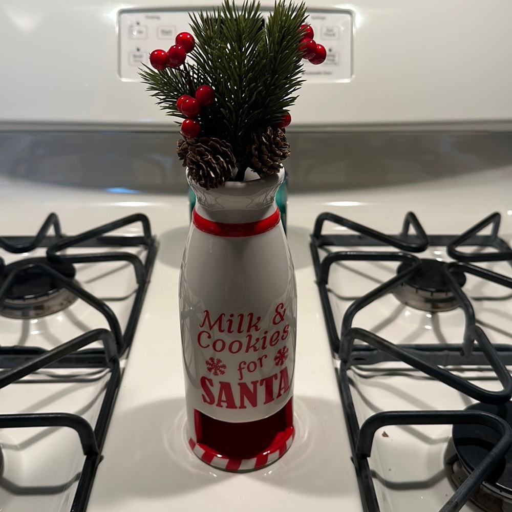 Milk & Cookies glass for Santa